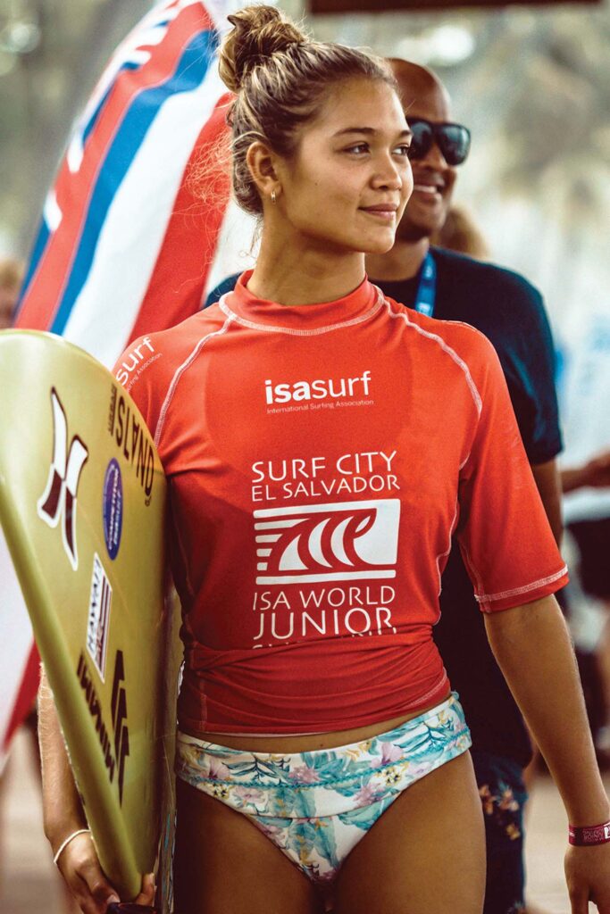 Members of the Hawai‘i Surf Team are chosen not only for their prowess on the water but for their sportsmanship and ability to enhance team morale.